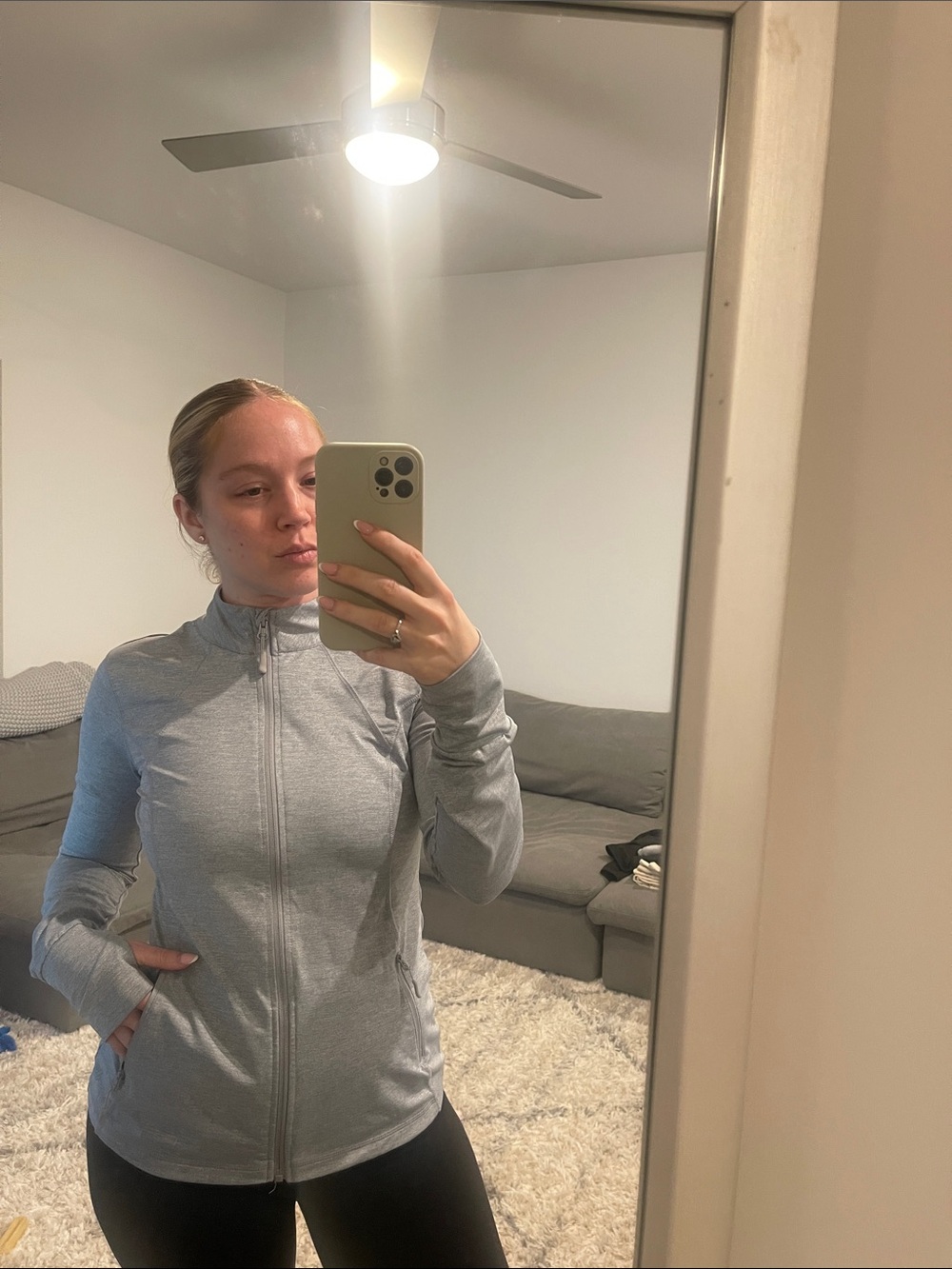 Forever 21 Light Gray Zip-Up Jacket